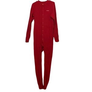 Carhartt Mens L Midweight Red Cotton Union Suit Long John Pajama Size Large